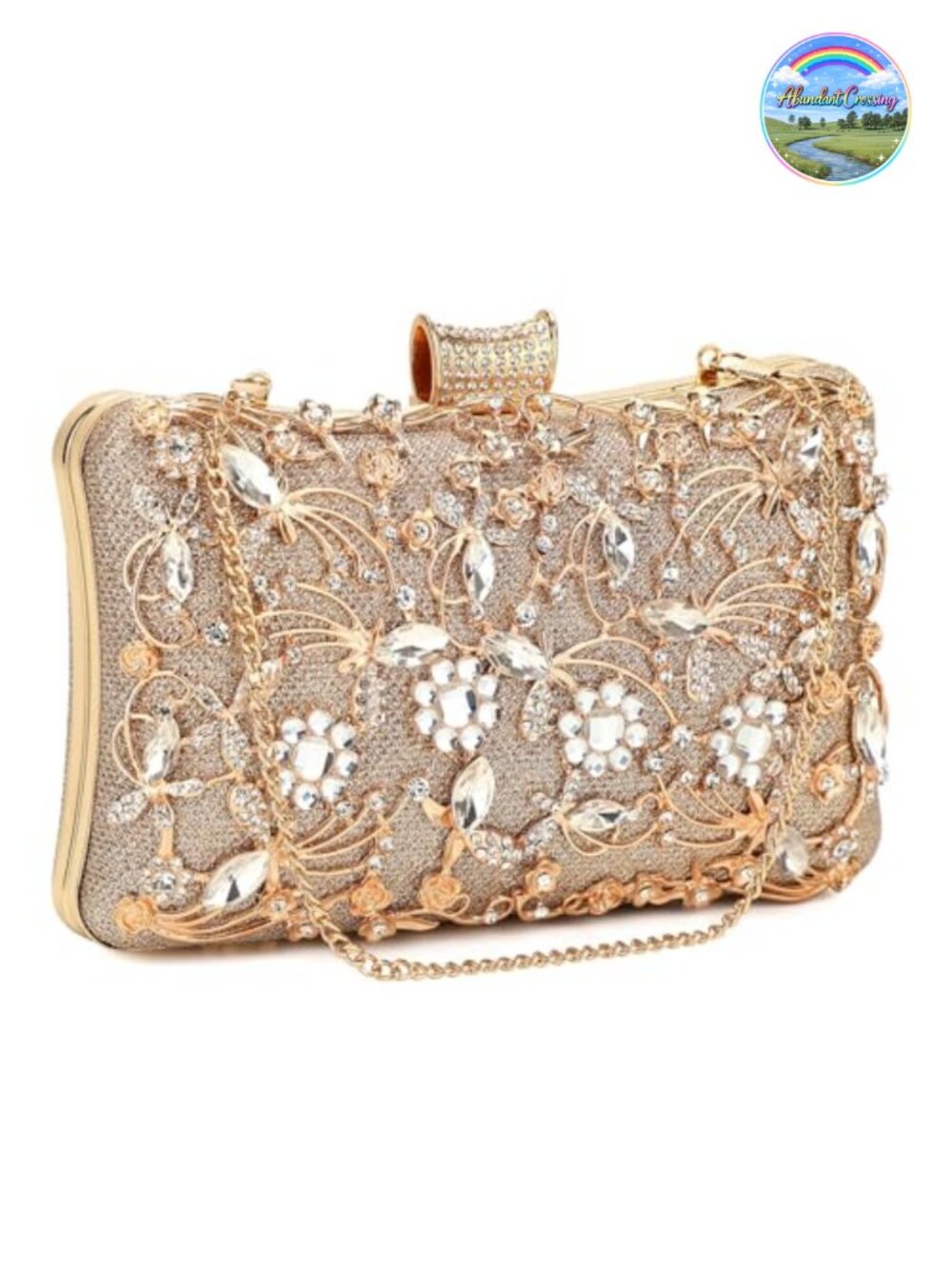 Rhinestone Clutch Evening Bag Wristlet Crossbody for Wedding Party